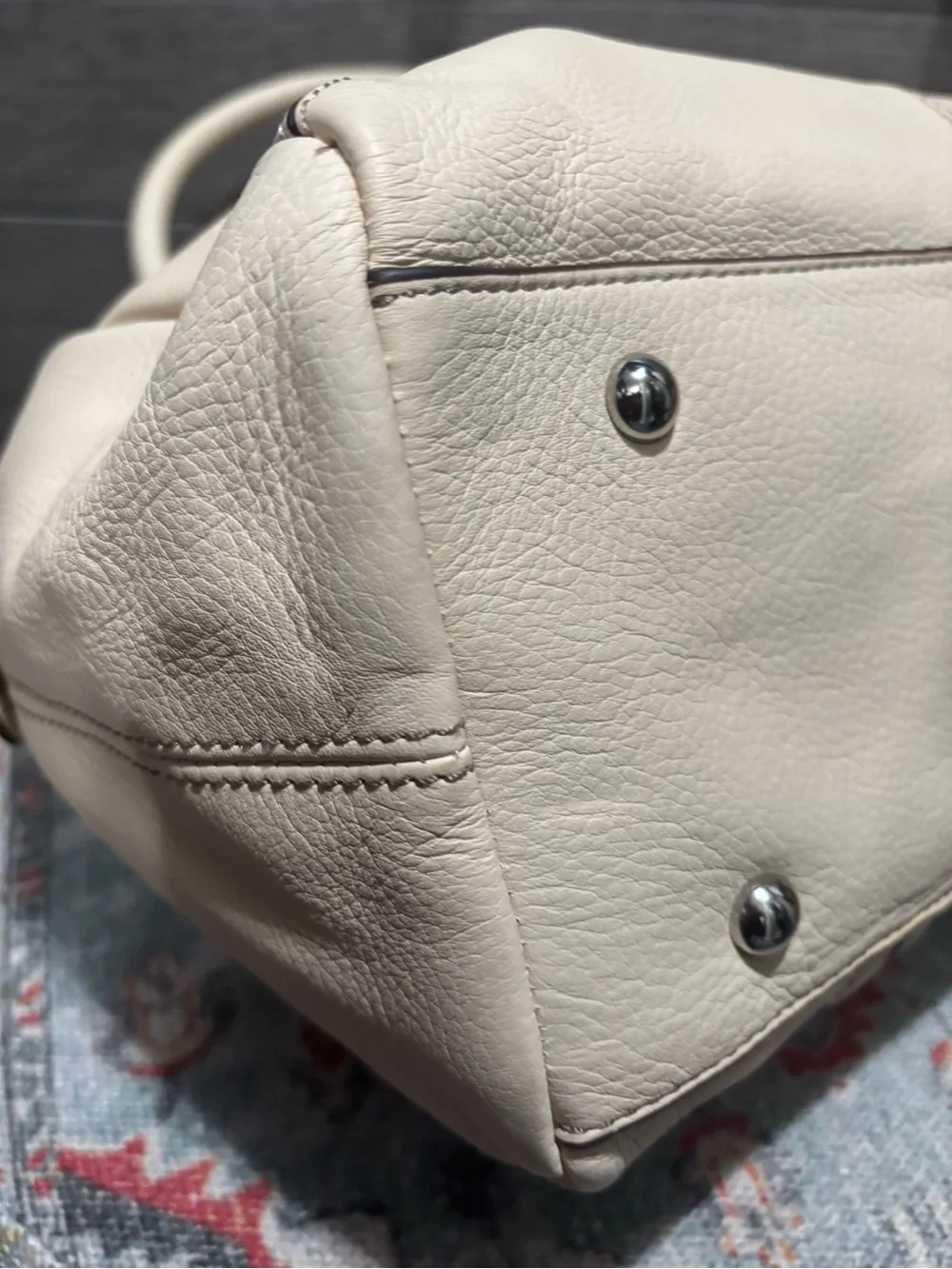 Tignanello Cream Leather Satchel